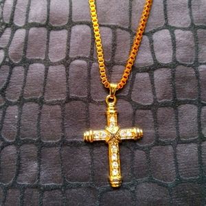 Double Cross iced out Crucifix